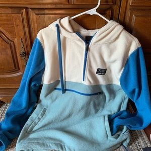 “Massive outdoors” fluffy quarter zip up hoodie